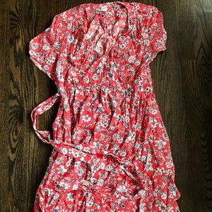 SALE Maternity Floral Print Faux-Wrap Dress